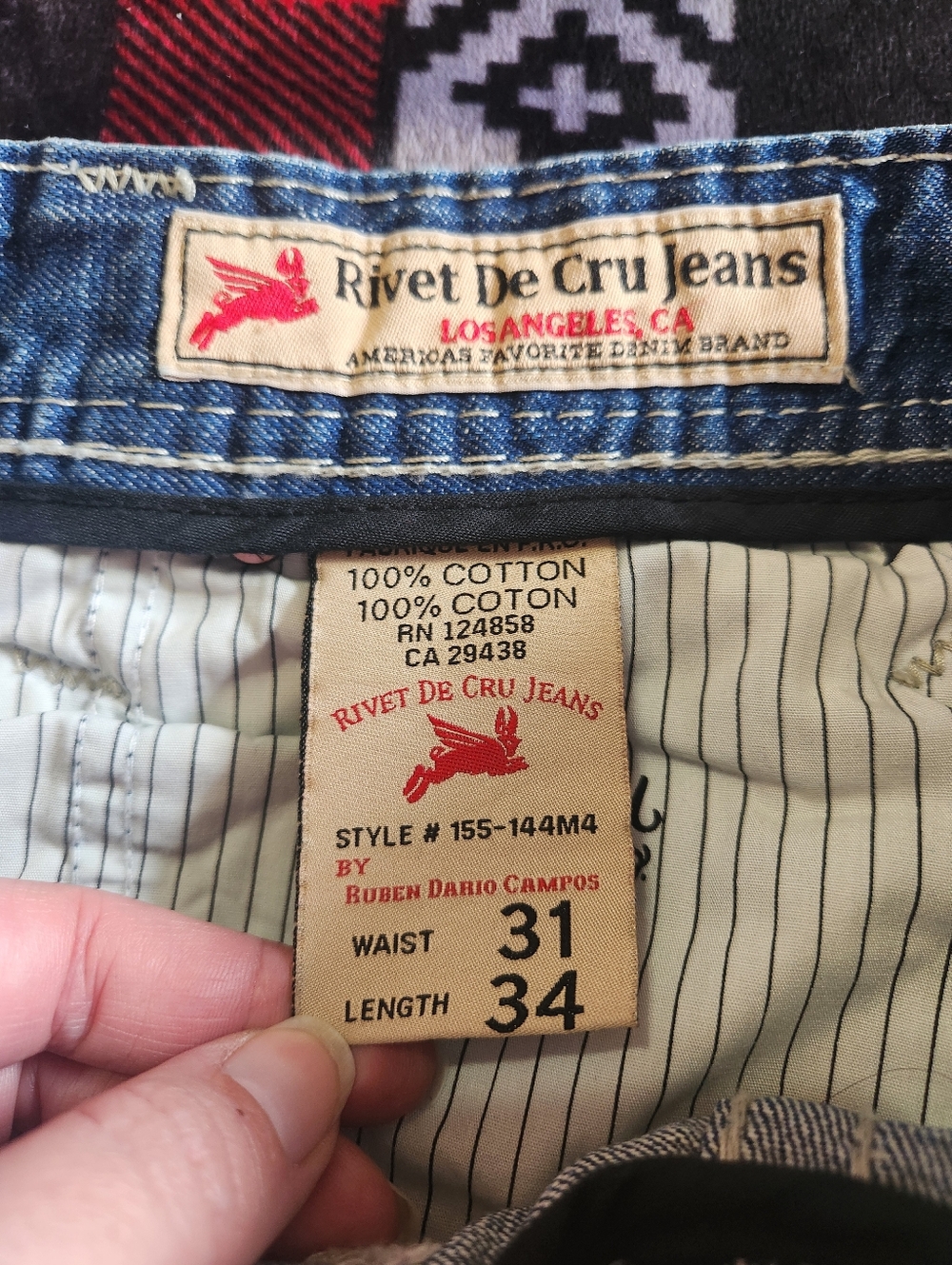 Rivet De Cru Los Andrew Relaxed Straight Distressed Premium Jeans Men Sz 31x34 - Picture 10 of 15